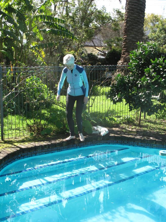 J contemplating water